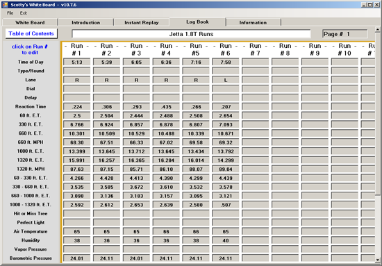 drag racing log books